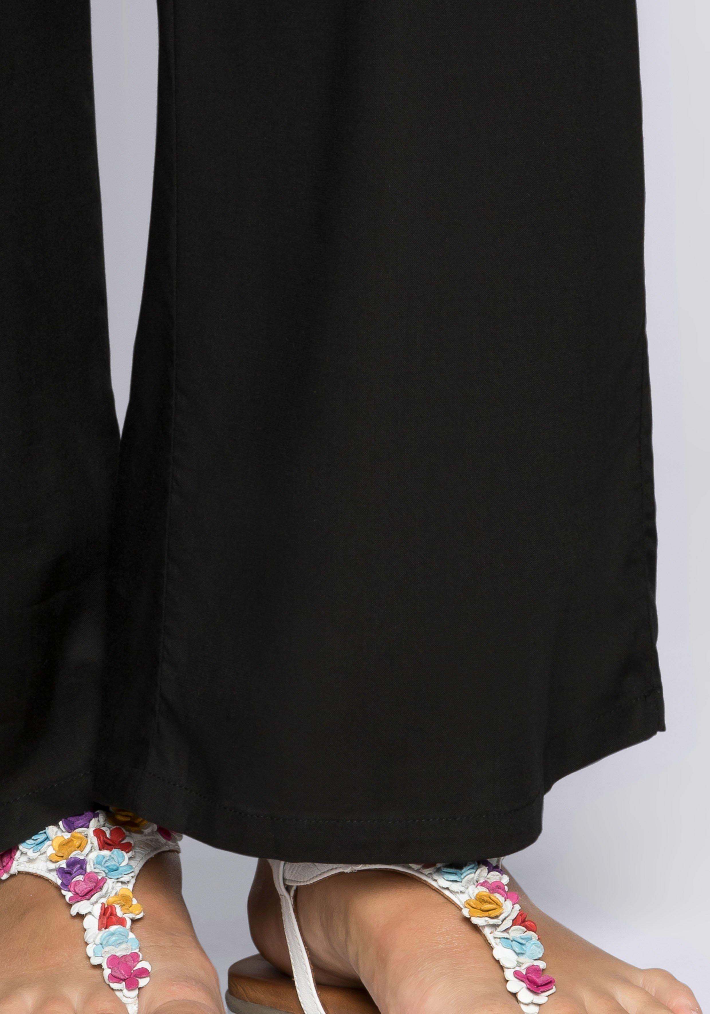Weite Hose mit Smokbund und Taschen