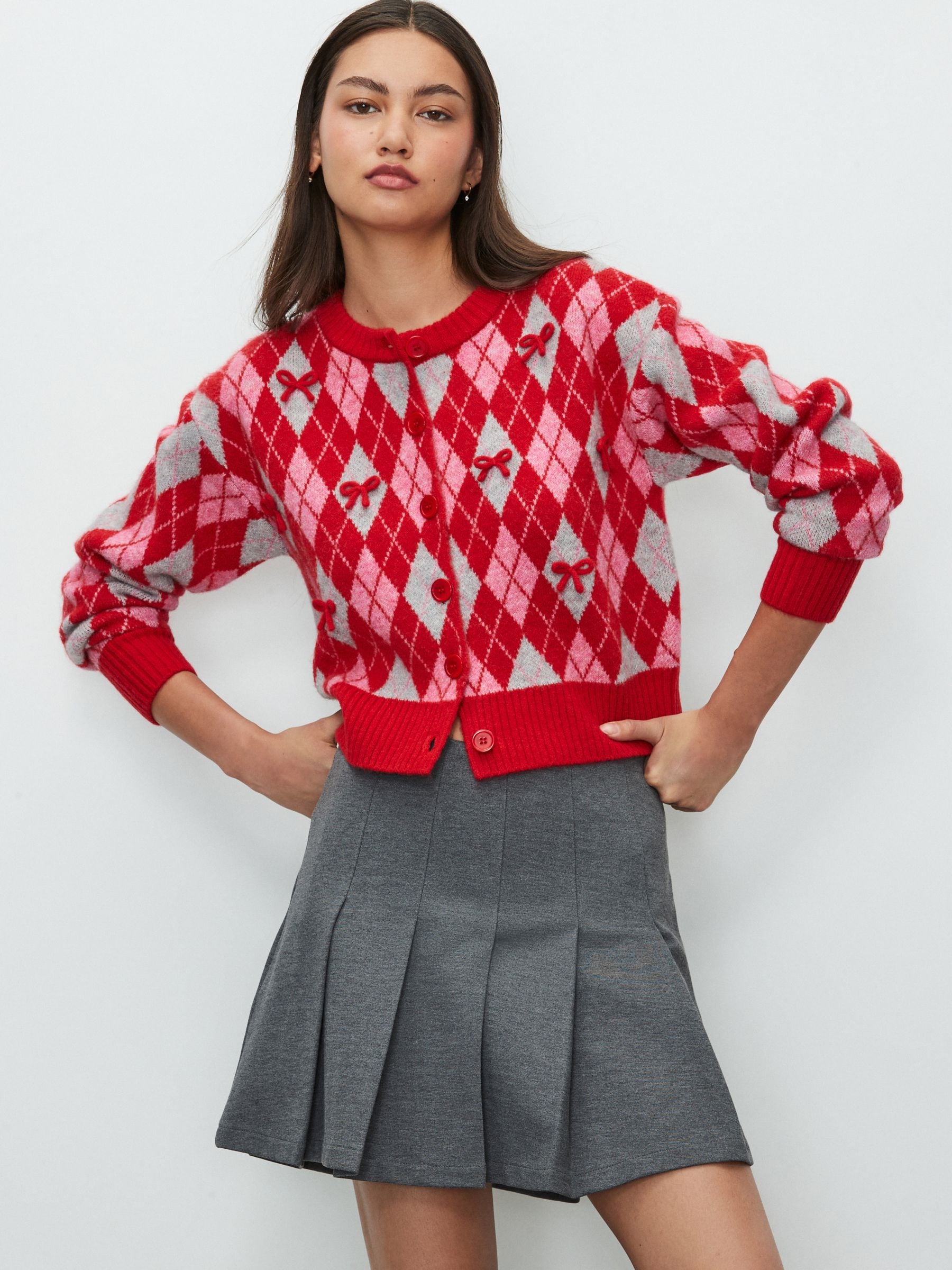 Grijs - Mini Jersey Pleated Skirt
