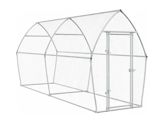 Cage pour poules argenté 400x105x182 cm acier galvanisé