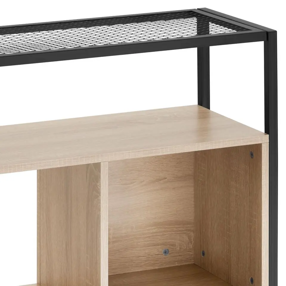 tectake Wandkast Hastings 75x31x170,5cm, Industrieel Licht Hout, Eiken Sonoma