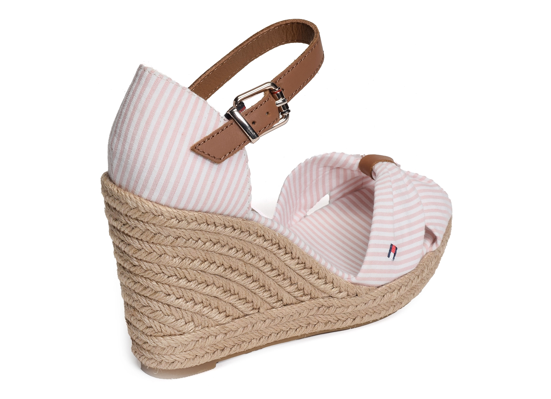 Basic seersucker high wedge 7160 blanc rose