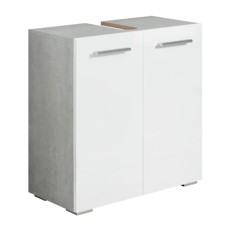 Badplaats Wastafel Onderkast Jupiter 60 x 30 x 60 cm - Beton grijs met wit -
