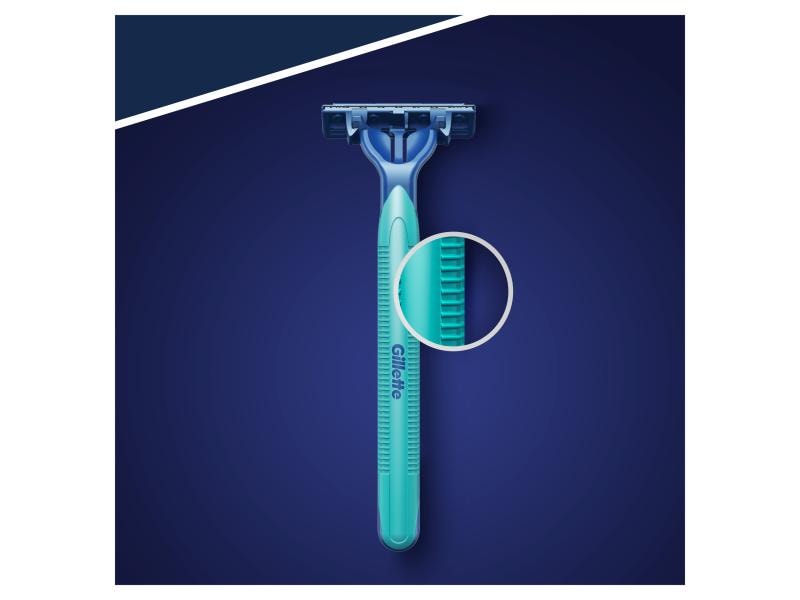 Gillette Einwegrasierer Blue II Plus Slalom 10 Stück Rasierer mit Feuchtigkeitsstreifen für eine angenehme Rasur